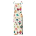 thumbnail image 4 of QATAINLAV Womens Loose Fit Wide Leg Overalls with Pockets Cotton Linen Sleeveless Spaghetti Strap Baggy Romper Easter Rabbit Egg Graphic Jumpsuits Multicolor XXL Ofertas de Hoy en Liquidación, 4 of 6