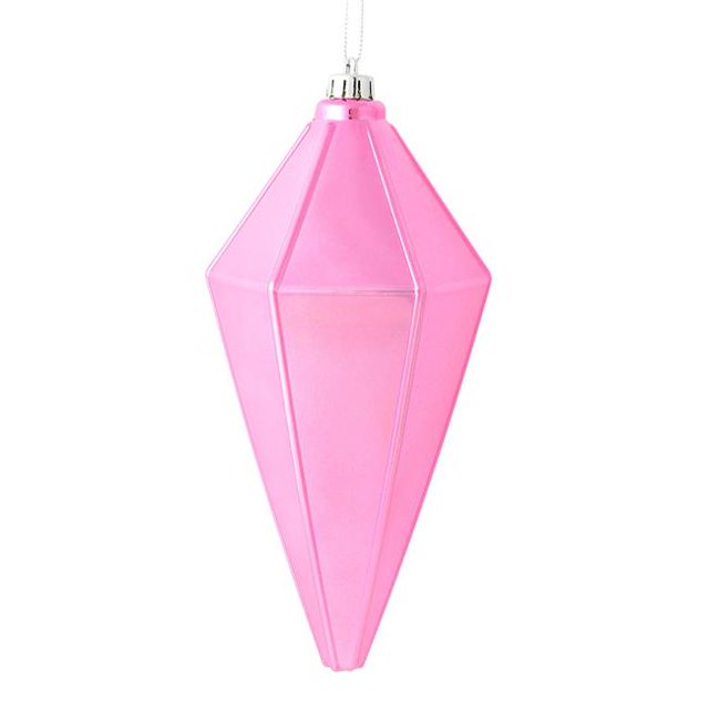 Vickerman M183079S 7 in. Pink Shiny Lantern Christmas Ornament 4 per Bag