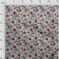 thumbnail image 3 of oneOone Coton Cambric Tissu Rouge Floral Rétro Matière de Robe Tissu Imprimé Tissu au Mètre 56 Pouces de Large, 3 of 5