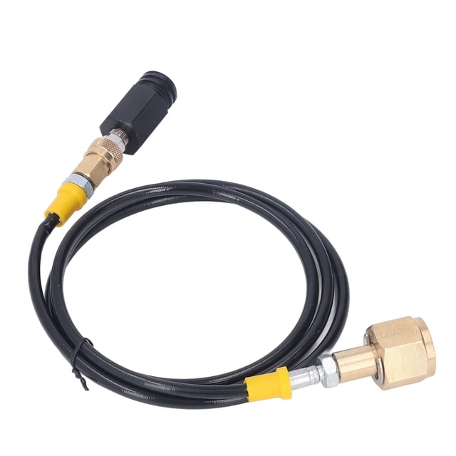 Soda Refill Adapter CO2 Cylinder Cartridge Fill Tank Connector with 60in Hose CGA320 CO2 Tank Soda Machine Connector
