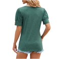 thumbnail image 3 of asjyhkr T-Shirts pour Femmes Col Rond Manches Courtes à Revers Hauts d'Été Mode 2025 Chic T-Shirts Basiques, 3 of 4