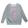 thumbnail image 1 of PMVFHDE Sweat à Capuche pour Fille, Manches Longues, Col Rond avec Nœud, Gris, 11-12 Ans, 1 of 4