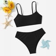 thumbnail image 4 of Hiiyo Big Girls Swimsuit Solid Color Bikini Set Kids Swimwear Bathing Suit,2-Piece, 4 of 5