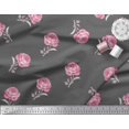 thumbnail image 2 of Soimoi Gray Cotton Jersey Fabric Grandiflora Roses Floral Print Fabric by Yard 58 Inch Wide, 2 of 5
