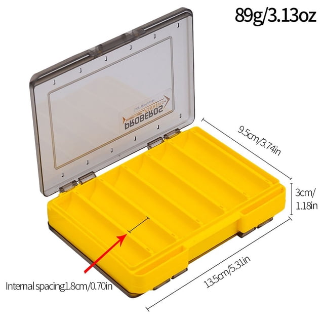 PROBEROS Double Waterproof sided lure box Fishing Bait Tackle Storage Case