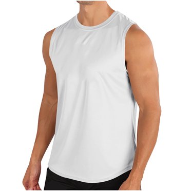 Chbgutlmr Débardeur pour Homme Col Ras du Cou Sans Manches Ample T-Shirts de Musculation Chandails Athlétiques Basique Décontracté Hauts d'Été