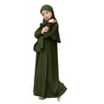 thumbnail image 4 of RXMEKW Muslim Dress Set With Shawl for Girls Long Sleeve Round Neck Ruffle Dress 2-Piece Outfit Pink, 4 of 8