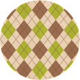 thumbnail image 1 of Ahgly Tapis Rond Lavable en Machine Intérieur Transitionnel Marron Or, 4 Pieds Rond, 1 of 7