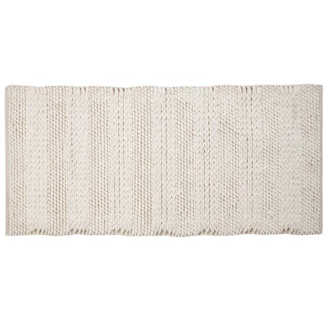 Affinity Linens LBD22X60RG-IVY Braided & Loop Chenille Oversized Bath Rug, Ivory - 22 x 60 in.
