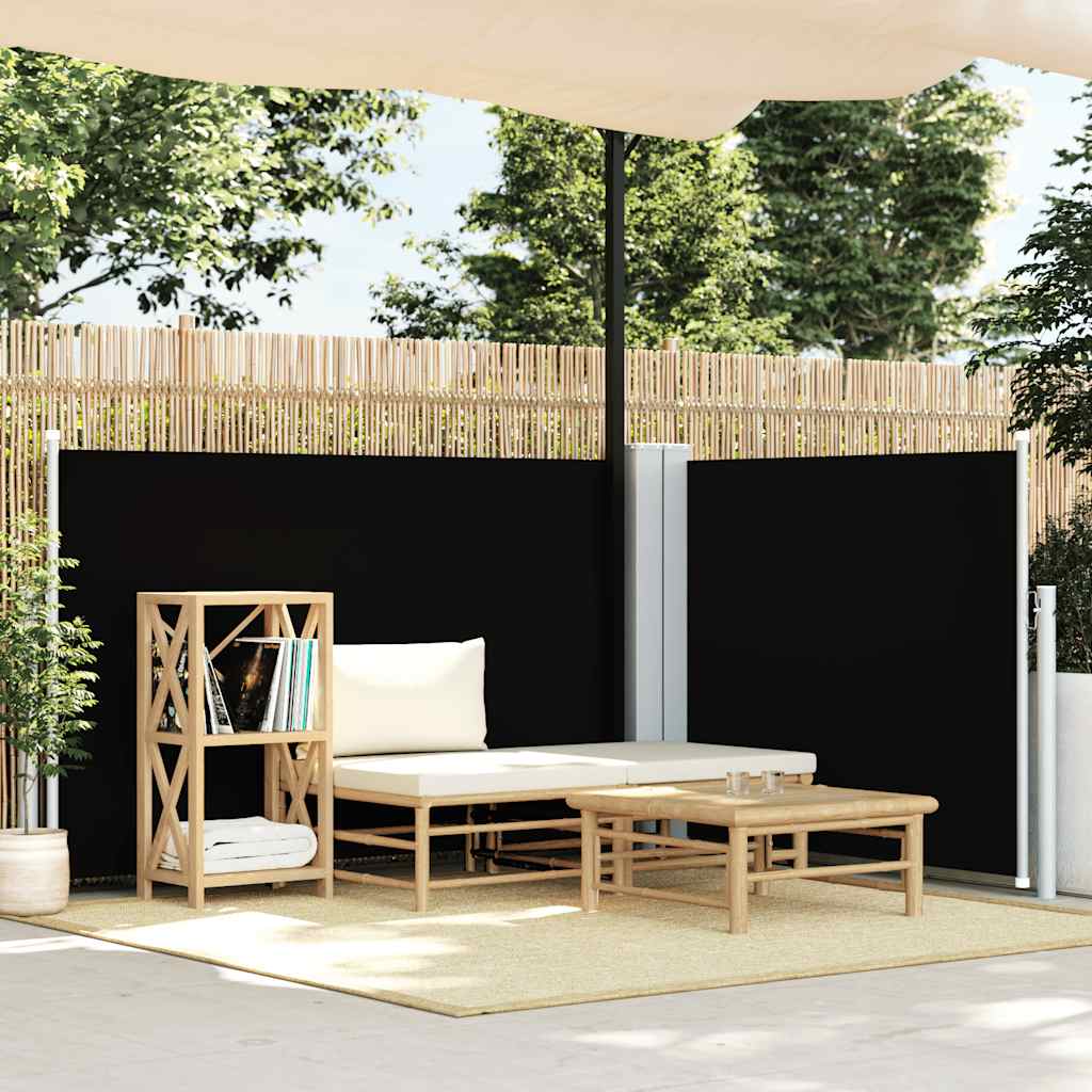 vidaXL Retractable Side Awning Black 120x1000 cm