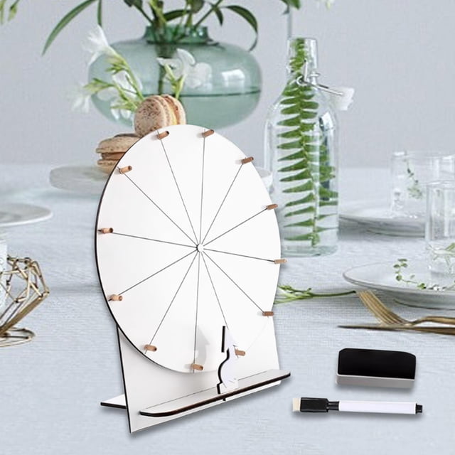 Elodie Rotating Wheel for Prizes Erasable Roulette Wheel for Club Store Supermarket White