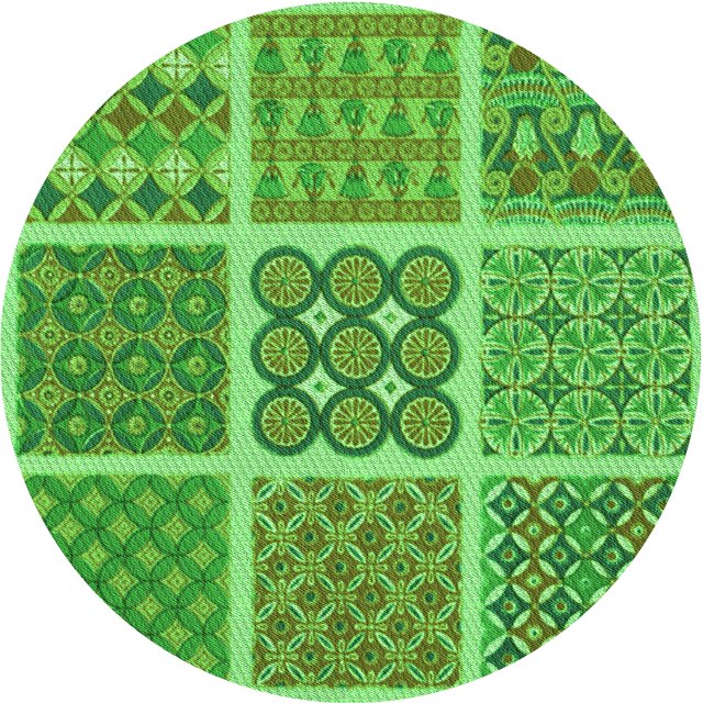 Ahgly Tapis d'Intérieur Lavable en Machine Carré Transitionnel Vert Émeraude, 3 Pieds Carré
