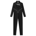 thumbnail image 4 of TSSOE Kids Girls Shiny Rhinestone Skating Jumpsuit Long Sleeve Gymnastic Leotard Ballet Dance Unitard Black 12, 4 of 5