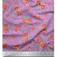 thumbnail image 1 of Soimoi Tissu Viscose Georgette Feuilles & Rose Imprimé Floral Tissu au Mètre 42 Pouces de Large, 1 of 3