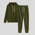 thumbnail image 5 of 2 Piece Sweatsuits for Womens Clearance Solid Color Pocket Drawstring Pullover Sweatpant Set Lounge Tracksuit Casual Plus Size Lightweight Loose Ladies Outfits Fall Winter 2023 Black L, 5 of 5