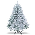 thumbnail image 2 of Patiojoy 4.5 FT Snow Flocked Christmas Tree Pre-lit Christmas Tree w/295 Branch Tips & 150 Warm White LED Lights, 2 of 9
