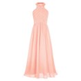thumbnail image 3 of renvena Robe de Demoiselle d'Honneur pour Fille, Enfants, Dos Nu, Sans Manches, en Mousseline, Robe de Fête, Mariage, Rose, 8, 3 of 7