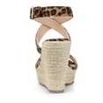 thumbnail image 2 of BLISSFUL STEP Chaussures pour Femmes Sandales Espadrilles à Talon Compensé Slingback à Brides Croisées Léopard 9, 2 of 8