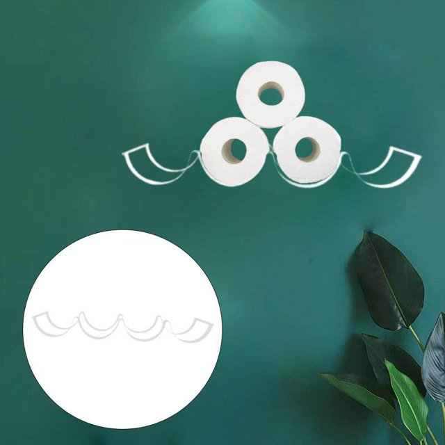 Wall Mount Toilet Paper Holder Storage Rack Tissue Mount Tissue Rack for Kitchen Bathroom White