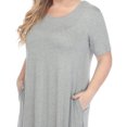 thumbnail image 4 of White Mark Women's Short Sleeve Midi Dress with Pockets, 4 of 6
