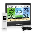 thumbnail image 1 of Geevon Weather Station Wireless Indoor Outdoor Thermometer, Touch LCD Display Digital Thermometer Hygrometer with Heat Index, Dew Point, Comfort Indicator, Alarm Clock and Adjustable Backlight, 1 of 10