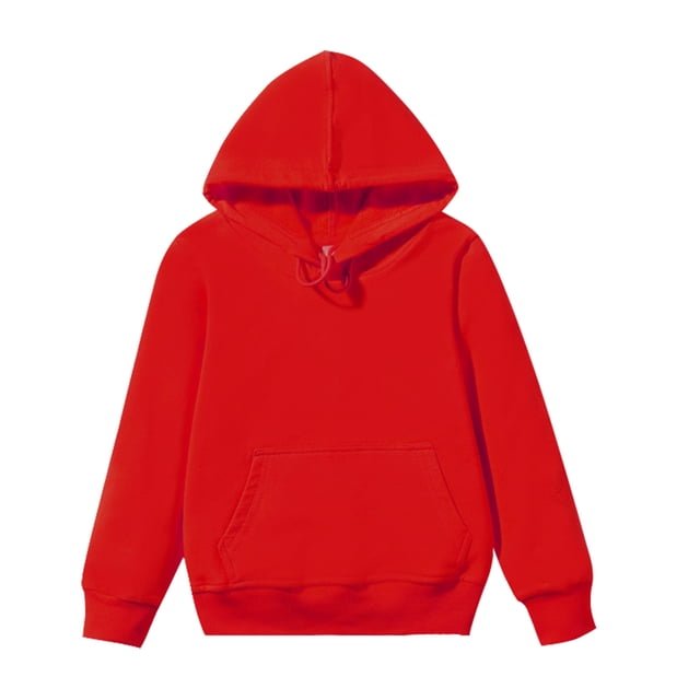 PMVFHDE Clearance Girls Long Sleeve Sweatshirt Casual Crew Neck Ribbed Tops Loose Fit Pullover,Red,4-5 Years