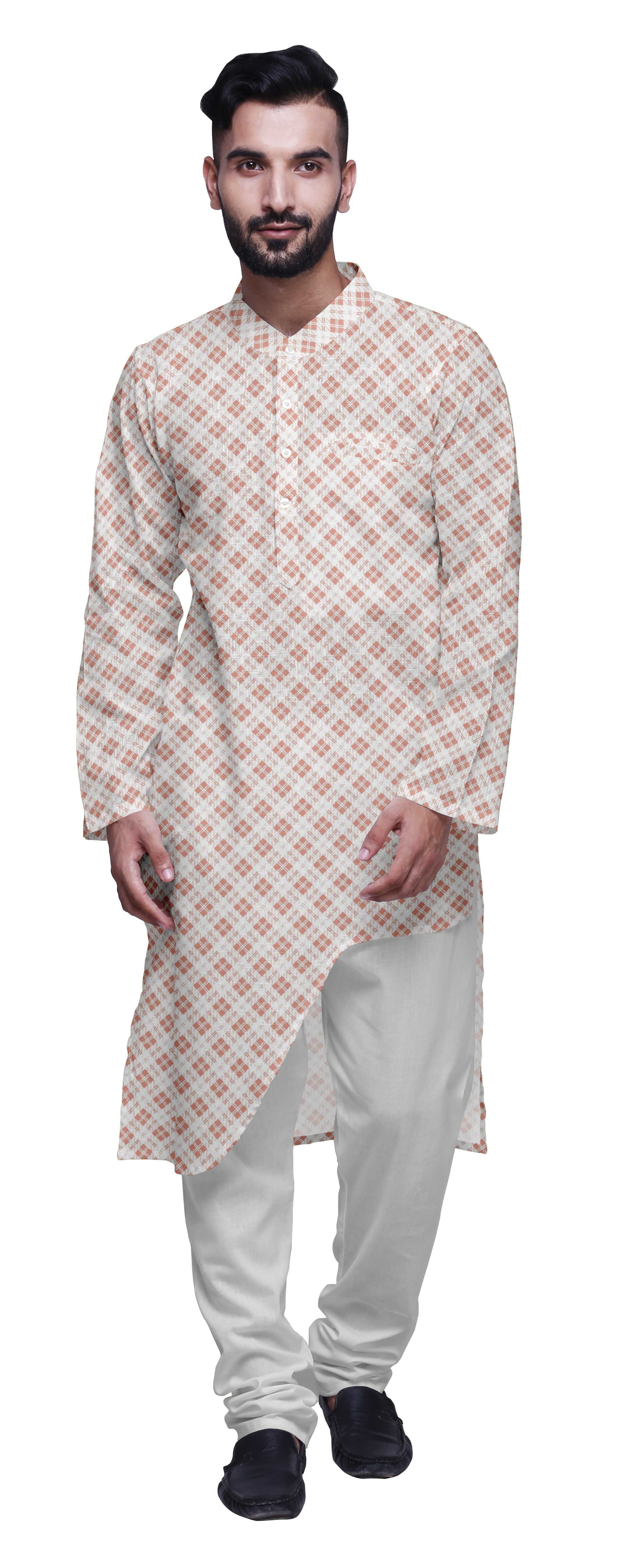 Atasi Printed Ethnic Kurta Pajama Set Summer Party Wear Kurta Pyjama For Men