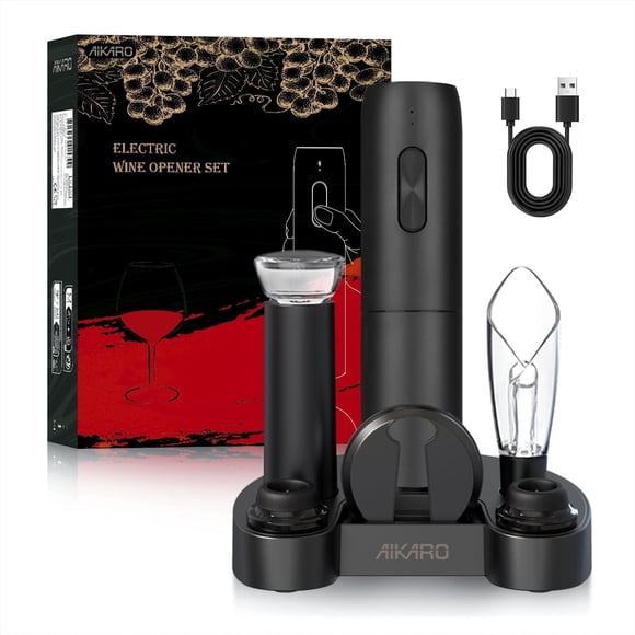 AIKARO - Ouvre-Bouteille Électrique Automatique, Tire-Bouchon Rechargeable (Ensemble C)