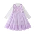 thumbnail image 1 of LOVZFMLL Jupe Princesse en Dentelle à Volants à Manches Courtes pour Filles Été Col Rond Broderie Nœud, 1 of 8