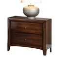 thumbnail image 2 of Coaster Hillary 2 Drawer Nightstand in Warm Brown and Brushed Nickel, 2 of 2
