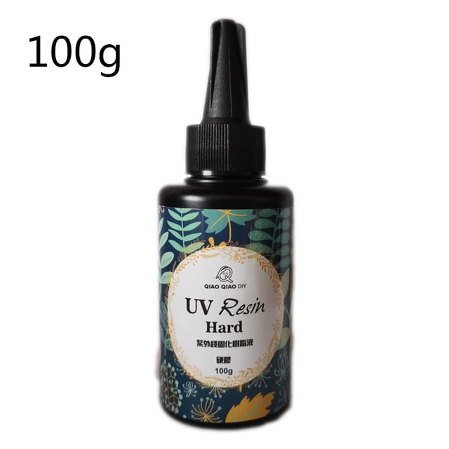 WIFKLSIIPG Résine Transparente UV Dure en Quartz Colle Claire Bricolage Durcissement Résine Époxy Bijoux 100g. l'Image Affiche une Bouteille de 100g de Résine UV avec un Bouchon de Bec Noir et une Étiquette à Motif Floral. Cette Résine Transparente Est Idéale pour l'Artisanat, Y Compris la Fabrication de Bijoux, l'Encapsulation d'Objets et l'Art en Résine. Elle Durcit Rapidement sous la Lumière UV Ou le Soleil, Offrant une Finition durable et Lustrée Résistante aux Rayures et aux Taches.