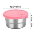 thumbnail image 3 of Boîte à Collations en Acier Inoxydable avec Couvercle en Silicone - Contenant de Rangement Alimentaire Hermétique Scellé Portable à Compartiments Divisés pour Collations Assaisonnements, Rose, JKODE, 3 of 8