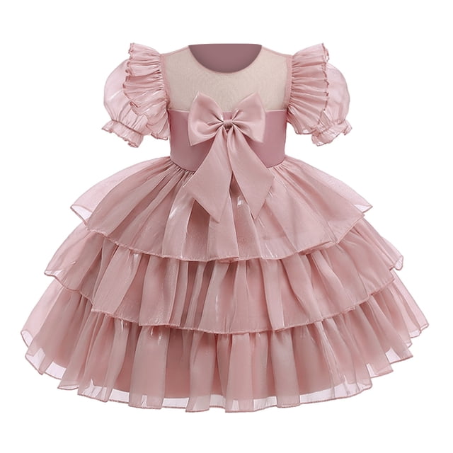 WEAIXIMIUNG Robes de Fête pour Filles Taille 18 Robes de Noël à Manches Courtes Broderie Dentelle Volants Robe de Soirée Robe de Mariage
