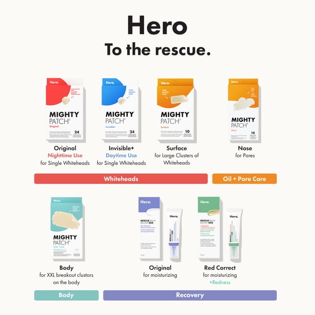 Hero Cosmetics Mighty Patch Invisible+, Barely-There Hydrocolloid
