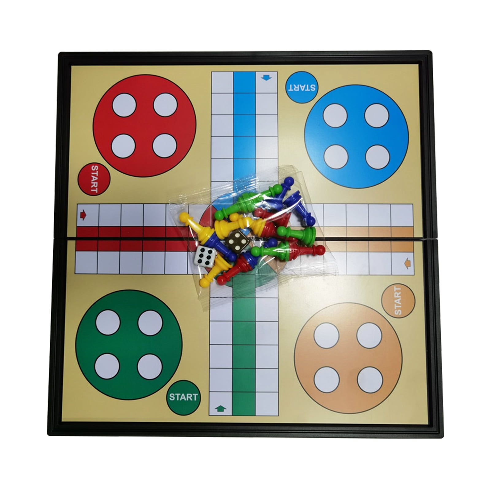 Amdohai Portable Magnetic Ludo Board Games Folding Flight Game Flying Chess Entertainment Educational Gift for Children Students Adults Family Home School Travel