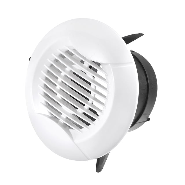 Unique Bargains Grille d'Aération Ronde à Lames Droites de 3 Pouces avec Couvercle Amovible, Panneau Blanc et Manchon Noir. Conçue pour un Montage Mural Ou au Plafond afin de Maintenir la Circulation d'Air dans des Espaces comme les Cuisines, les Salles de Bain Ou les Bureaux. Comprend un Écran en Maille pour Bloquer les Débris et des Composants Amovibles pour un Nettoyage Facile.