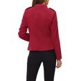 thumbnail image 3 of INSPIRE CHIC Women's Faux Suede Open Front Long Sleeve Button Decor Steampunk Jacket S Red, 3 of 6