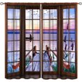 thumbnail image 1 of Flowers Floral Kitchen Curtains - Leaves Spring Botanical Small Short Tier Cafe Window Curtains for Bathroom Living RV Room Rod Pocket Window Drapes 36 Inch Length 2 Panels Set 28"x36", 1 of 6