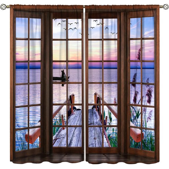 Flowers Floral Kitchen Curtains - Leaves Spring Botanical Small Short Tier Cafe Window Curtains for Bathroom Living RV Room Rod Pocket Window Drapes 36 Inch Length 2 Panels Set 28"x36"
