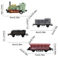 thumbnail image 3 of Simulation Steam Train Toy – Mini Alloy Front Inertia Car with 3 Splicing Carriages, Vintage Locomotive Model Gift for Kids Boys Girls, 3 of 6