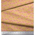 thumbnail image 3 of Soimoi Poly Georgette Fabric Grass & Flamingo Bird Print Sewing Fabric Yard 52 Inch Wide, 3 of 3