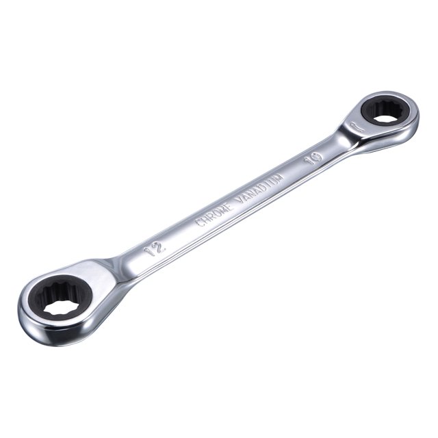 Unique Bargains Double Box End Ratcheting Wrench (10x12mm) Metric 72 Teeth 12 Point Ratchet Spanner Tools, CR-V
