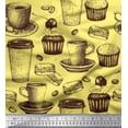 thumbnail image 1 of Soimoi Rayon Fabric Burger,Cupcake & Cups Printed Craft Fabric by the Yard 42 Inch Wide, 1 of 3
