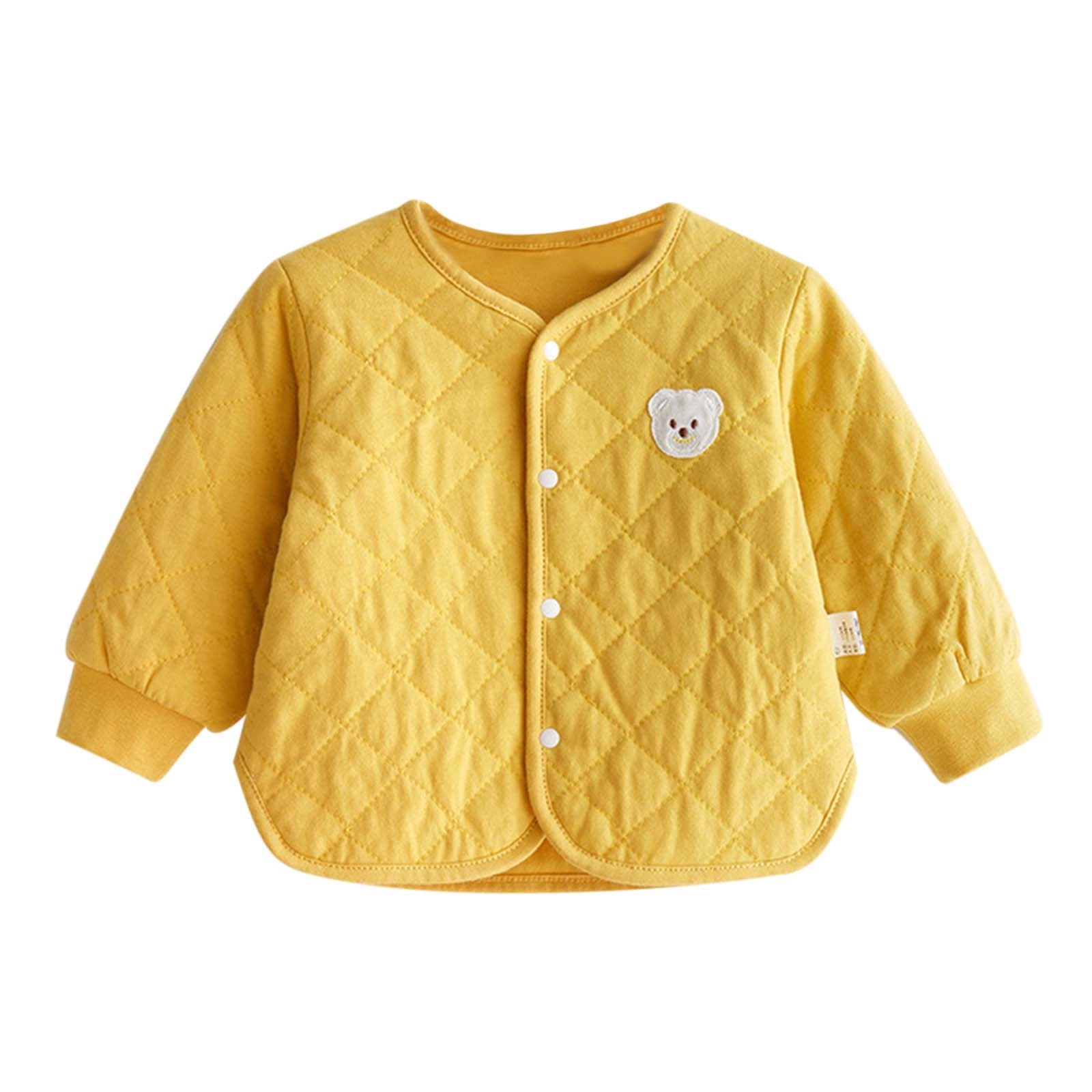 Jackets for Girls Lightweight Button Down Winterchildren Snowsuit Yellow Girls' Fall Tops, Tees & Blouses ,2-3 Years