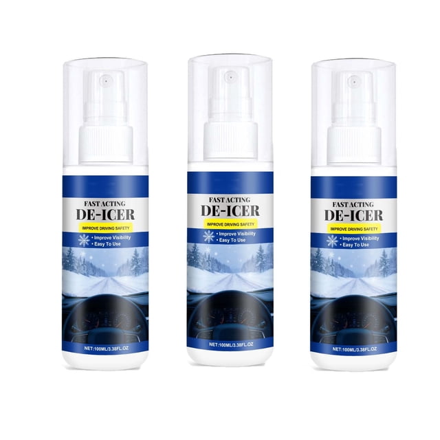 Fast-Acting Windshield Deicer Spray, Instant Ice Melter for Car Windows, Winter Snow Removal, Streak-Free Glass Defroster, Safe for Rubber and Plastic, Quick Visibility Solution