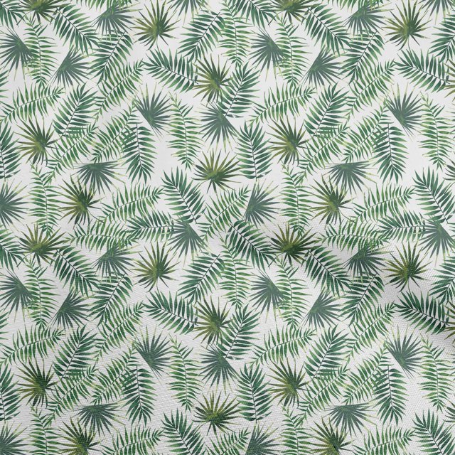 oneOone Cotton Cambric Green Fabric Tropical Craft Projects Decor Fabric Printed By The Yard 56 Inch Wide