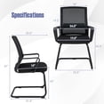 thumbnail image 4 of Giantex Chaise de Bureau en Maille, Chaise de Conférence Rembourrée pour Invités avec Soutien Lombaire et Dossier Ergonomique, Cadre en Métal, Base en Traîneau, Chaise de Salle de Réception, Chaise de Direction, 4 of 8