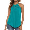 thumbnail image 1 of Timegard Tank Tops for Women Lace Ruched Loose Comfy Sleeveless Tops Irregularly Summer Beach Vacation, 1 of 6