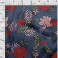 thumbnail image 3 of oneOone Polyester Lycra Blue Fabric Florals Craft Projects Decor Fabric Printed By The Yard 56 Inch Wide, 3 of 4