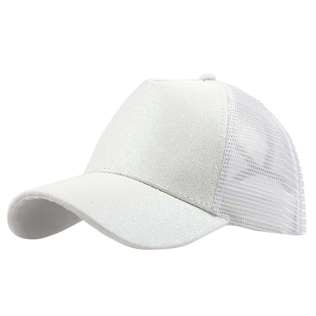 Baseball Cap Display Ponytail Messy Buns Trucker Plain Baseball Visor Cap Unisex Glitter Hat
